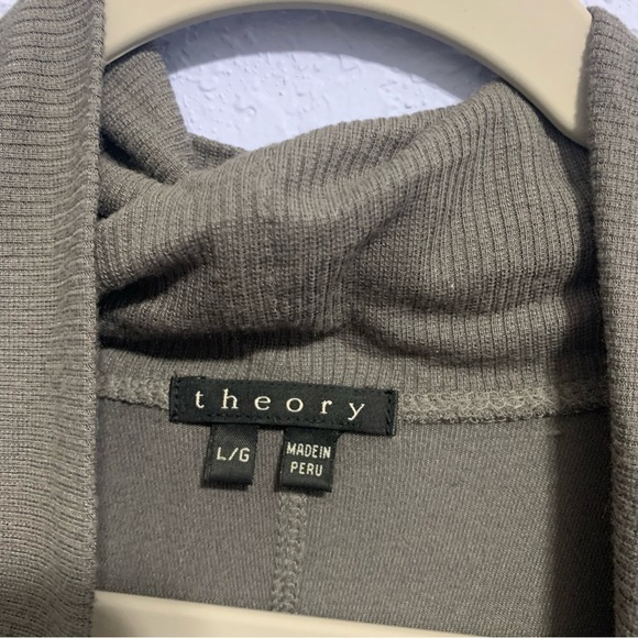 Theory Gray Lightweight Drape Front Long Sleeves Cardigan - Picture 2 of 6